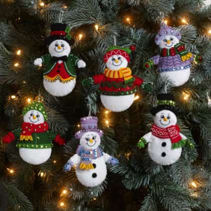 Kit Décorations en feutrine - La neige, c\'est amusant