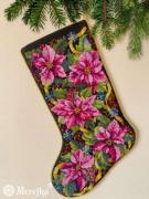Pink Poinsettia Christmas Stocking