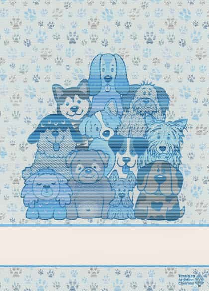 Serviette - Wooff - Bleu