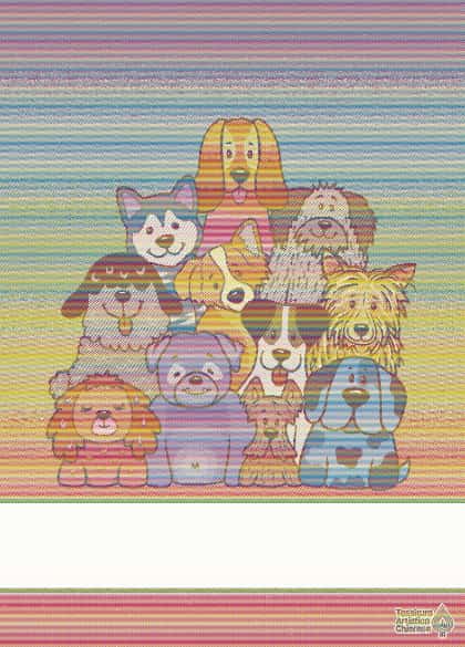 Serviette - Wooff - Arc-en-ciel