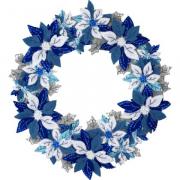 Winter Blue Poinsettia - Kit Couronne en feutrine