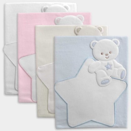 Couverture en polaire - Ourson - Crème