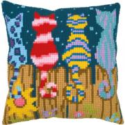 Coussin - Chats sur la clôture