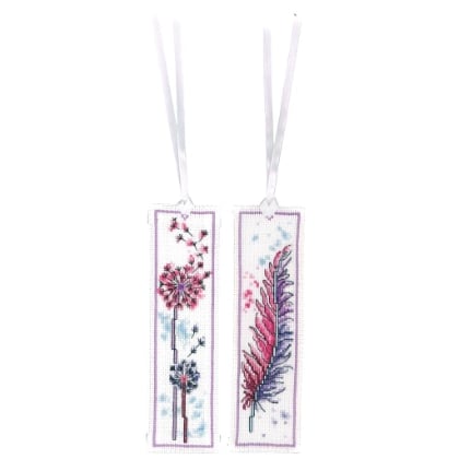 Marquepage - Plume et fleur de peluche (2)