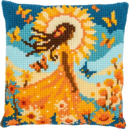 Coussin - Fille avec le soleil