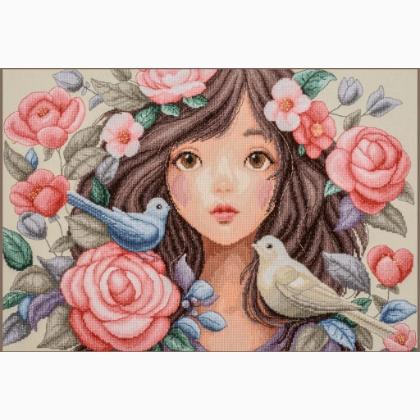 Elle a plongé dans les roses