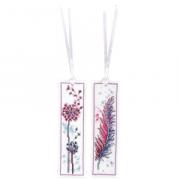 Marquepage - Plume et fleur de peluche (2)