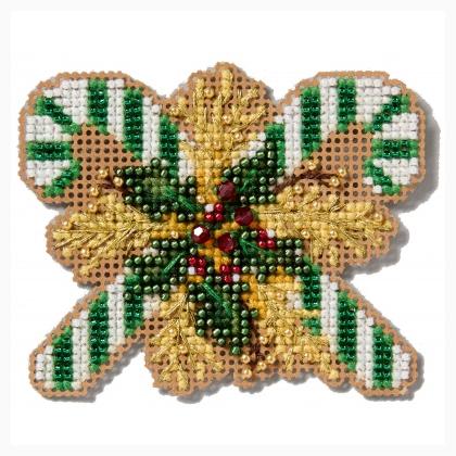 Seasonal Ornament: Green Candy Canes