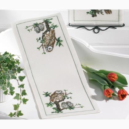 Chemin de table - Famille de hiboux