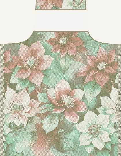 Tablier - Fiori di Natale - Or-Vert-Rouge Lurex