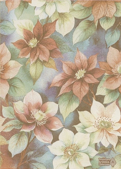 Serviette - Fiori di Natale - Or-Multicolor Lurex - NO Aida