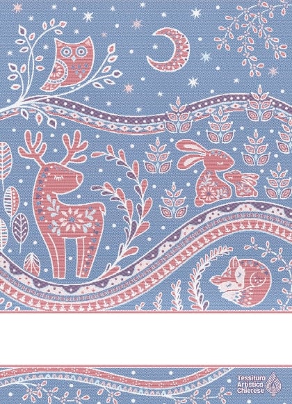 Serviette - Incanto - Bleu-Rouge
