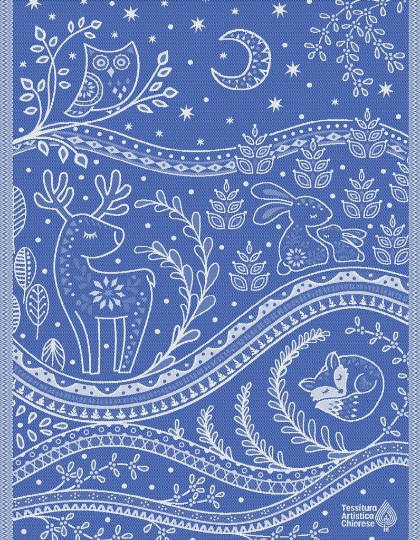 Serviette - Incanto - Bleu Lurex - NO Aida