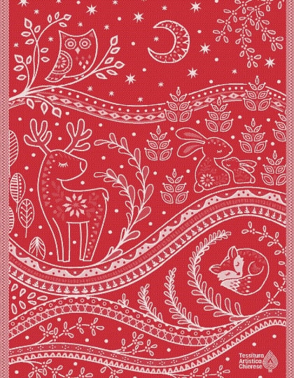 Serviette - Incanto - Rouge Lurex - NO Aida