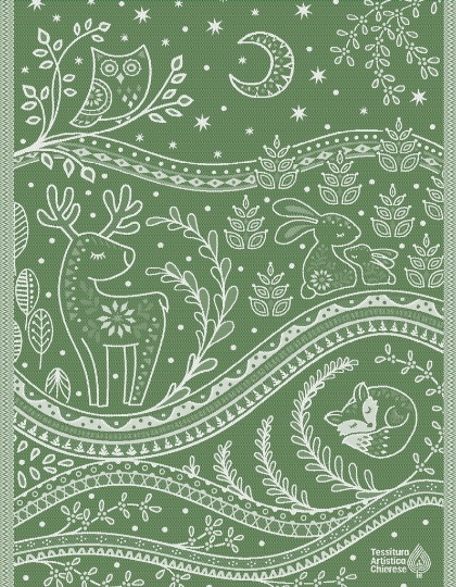 Serviette - Incanto - Vert Lurex - NO Aida
