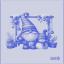Serviette - Eldrin - Bleu - NO Aida