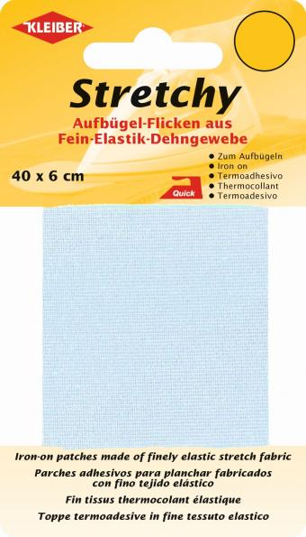 Tissu thermocollant extensible - Bleu clair