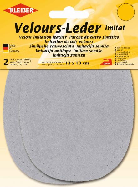 Patchs en velours imitation cuir - Gris clair