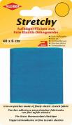 Tissu thermocollant extensible - Bleu moyen