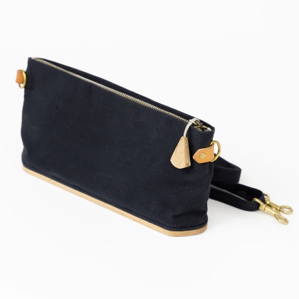 Sac de Rangement avec Base en Bois - Noir