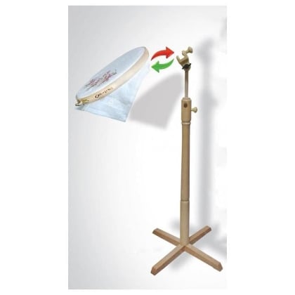 Support de broderie réglable en bois avec base