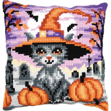 Coussin - Chat d\'Halloween