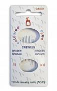 Aiguilles à crewel/broderie, avec grand œillet coloré - taille 1