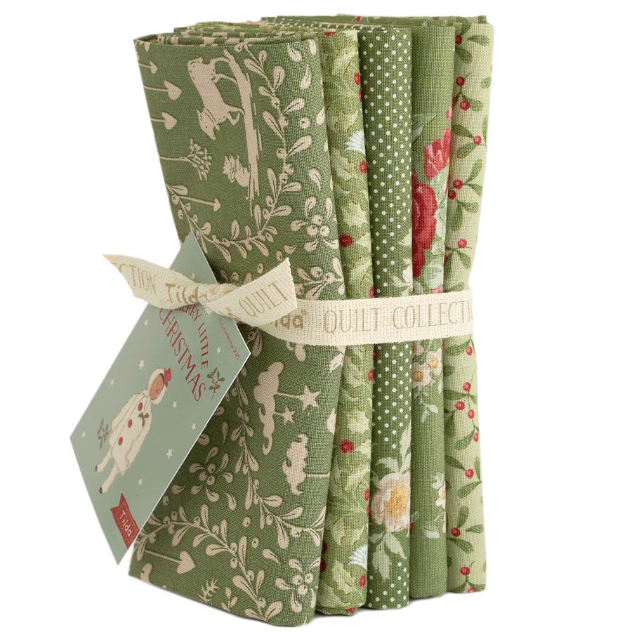 Tilda Merry Little Christmas Fat Quarter Bundle Green de Tone Finnanger ...