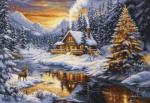 Winter Evening in the Mountains - Petit Point
