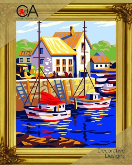 Boats in small port