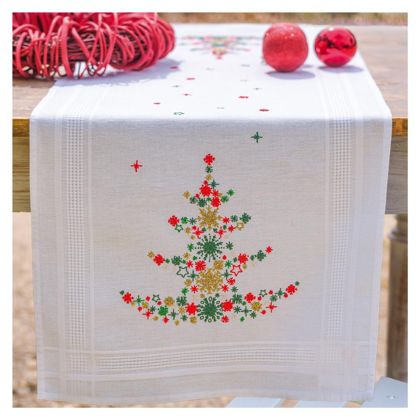 Chemin de Table - Arbre de Noël avec Décoration