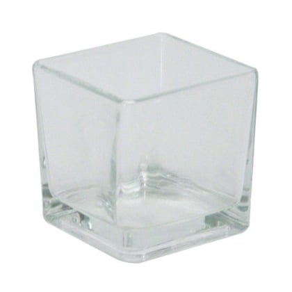 Cube en verre pour bougies et mini décorations- Grand
