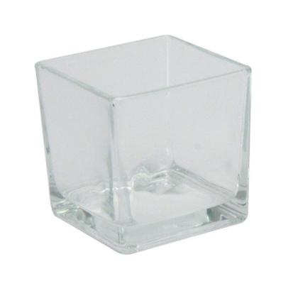 Cube en verre pour bougies et mini décorations- Petit