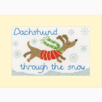 Dachshund Through The Snow Christmas Card