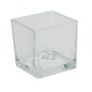 Cube en verre pour bougies et mini décorations- Petit