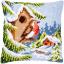 Coussin - Rouge-gorge en hiver