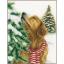 Chien dans un paysage de Noël