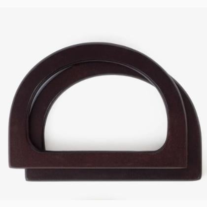Anse pour sac semi-circulaire en bois - Brun foncé