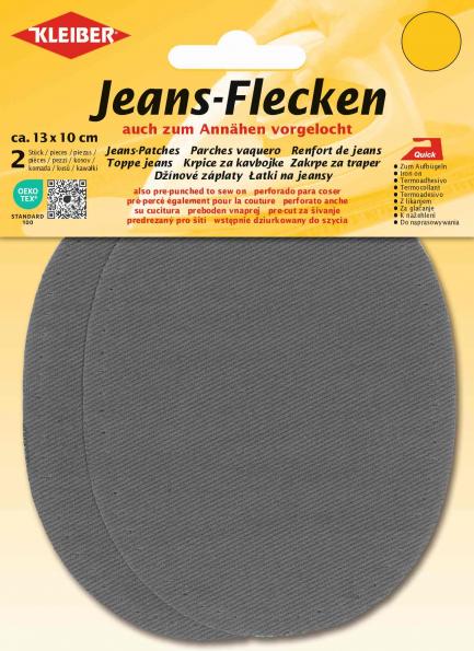 Patches en jean ovales - Gris