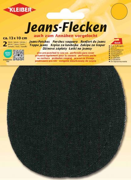 Patches en jean ovales - Noir