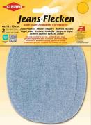 Patches en jean ovales - Bleu clair