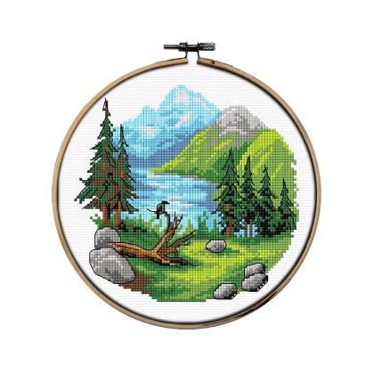 Paysage de montagne avec lac