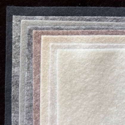 Assortiment de feutrine Velours Nacre 15x15cm.