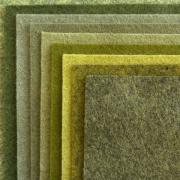 Assortiment de feutrine Velours Emeraude 15x15cm.