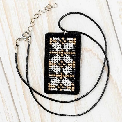 Pendentif - Blanc et or