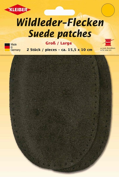Patches en suédine, grands - Marron Foncé