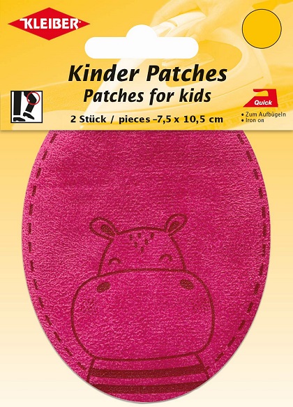 Patches en simili cuir velours - Hippopotame