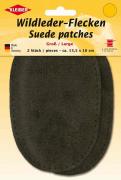 Patches en suédine, grands - Marron Foncé