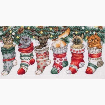 Chats mignons de Noël