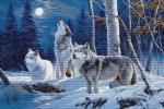 The Howl of Wolves and the Winter Moon - Petit Point